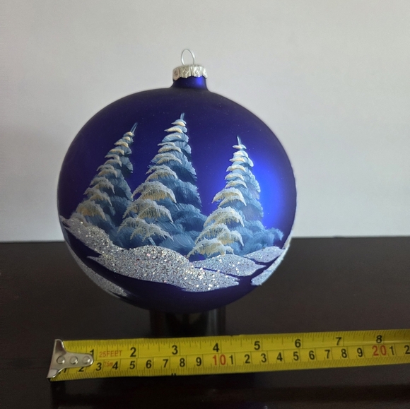Millenium Colection Blue/ White Holiday Glass Ornament - Picture 5 of 10